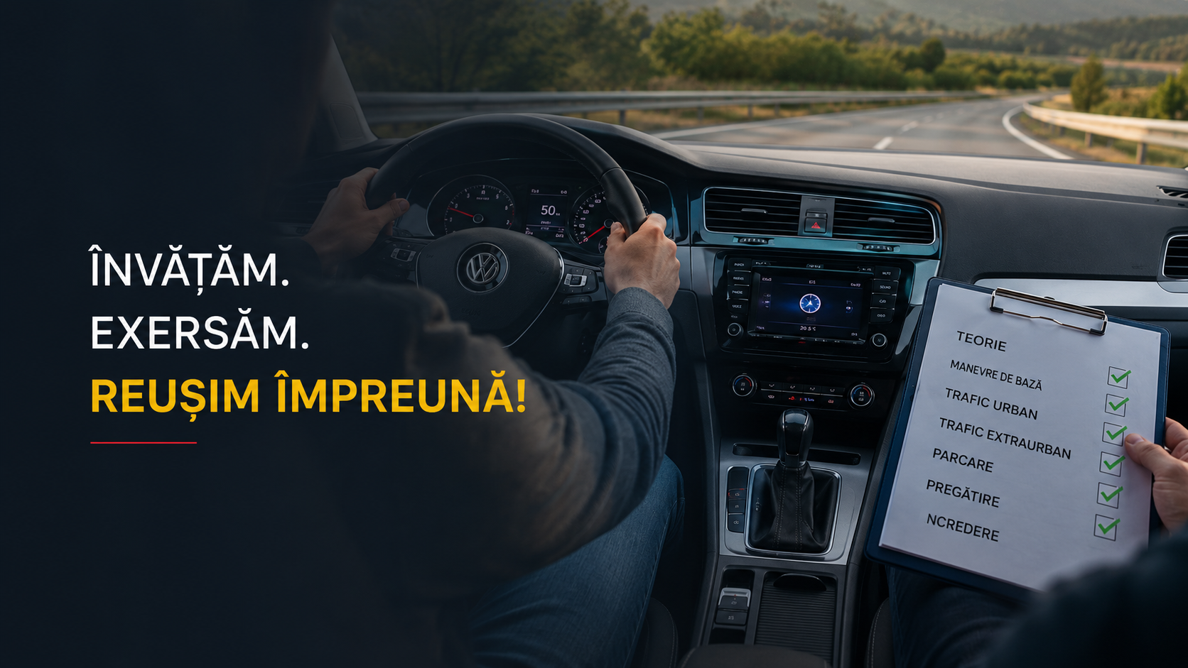 Banner Auto Minda despre progresul pas cu pas al cursantului